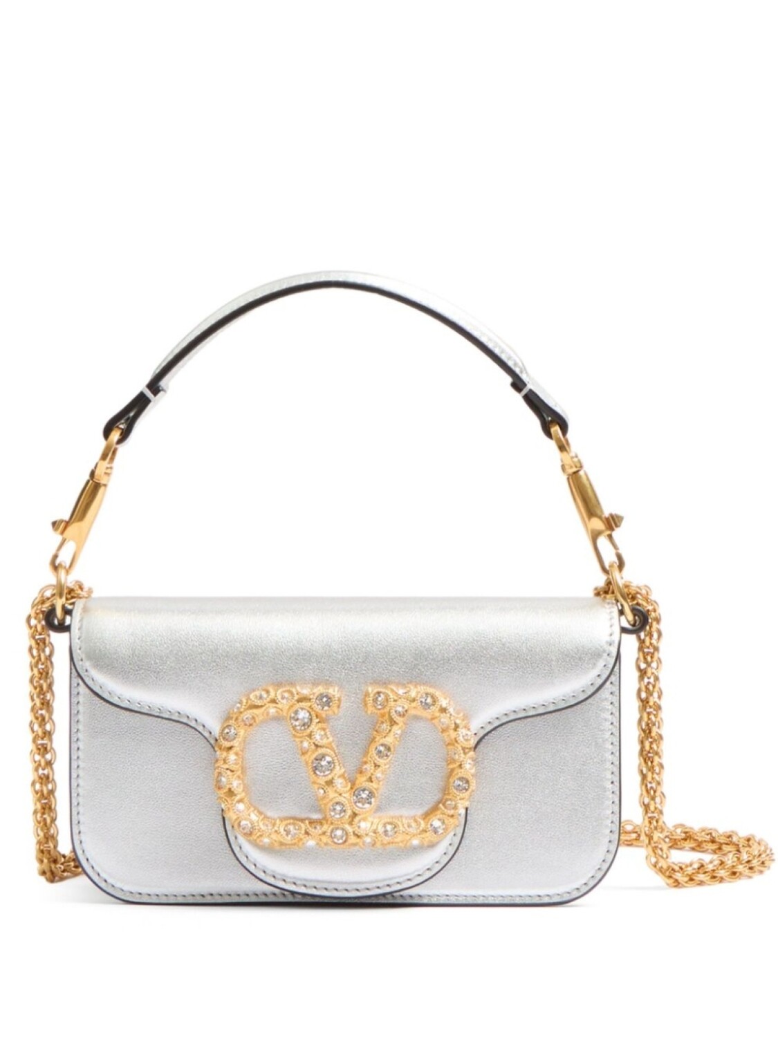 

Маленькая сумка на плечо Locò Valentino Garavani, серебряный