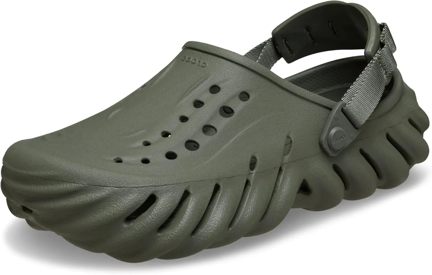 Crocs, унисекс взрослые сабо Echo, оливковый