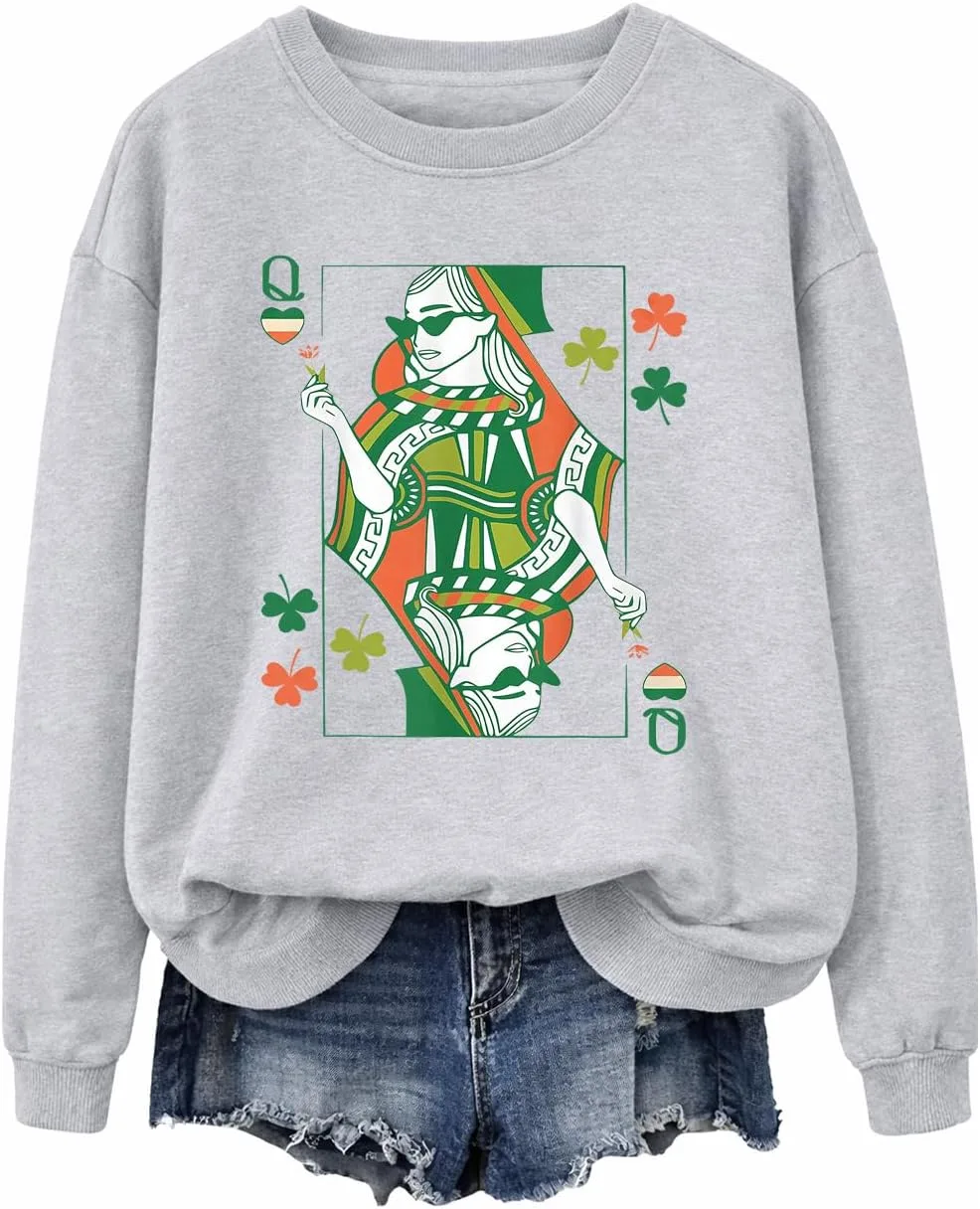 

Толстовка Irish Queen с принтом в виде игральной карты Phncal