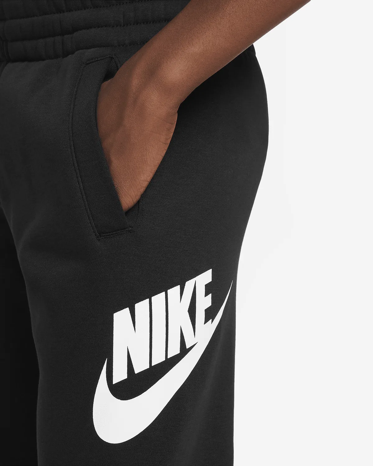 Джоггеры Nike Club Fleece для старших детей, Black/White — фото 3