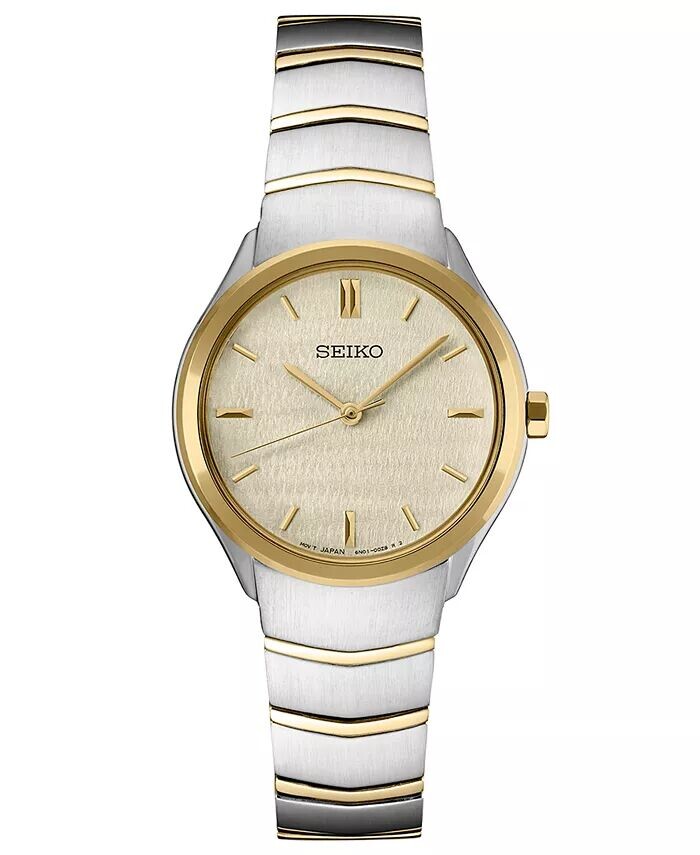 

Женские двухцветные часы-браслет из нержавеющей стали Essentials, 30 мм Seiko