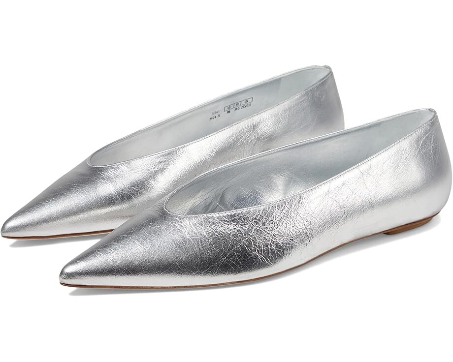 

Туфли на плоской подошве Stuart Weitzman Lina Flat, серебряный
