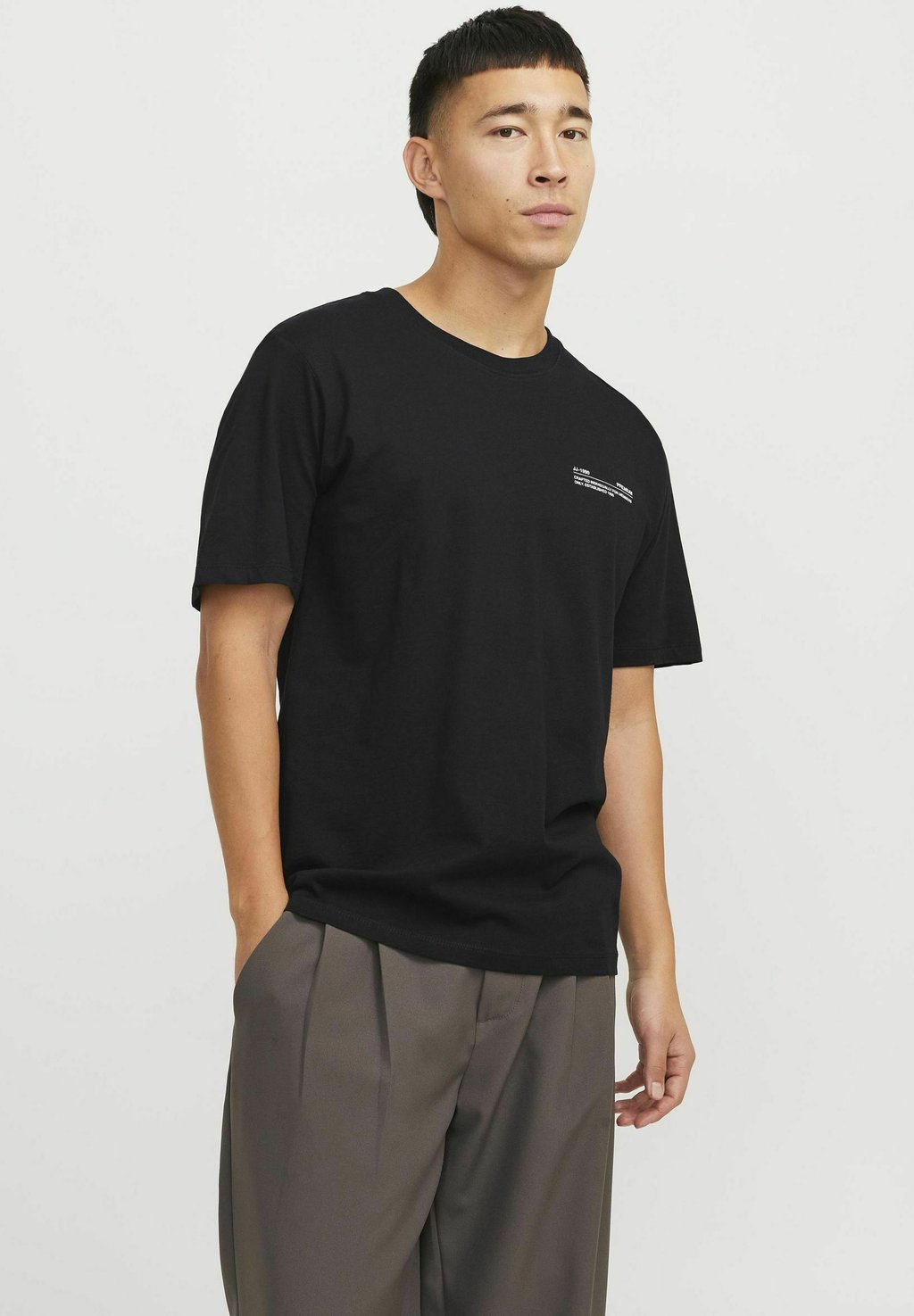 

Рубашка с принтом RUNDHALS Jack & Jones PREMIUM, черный