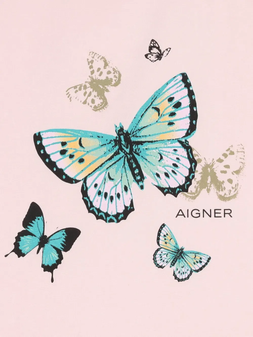 Футболка с принтом бабочек Aigner Kids, розовый — фото 3