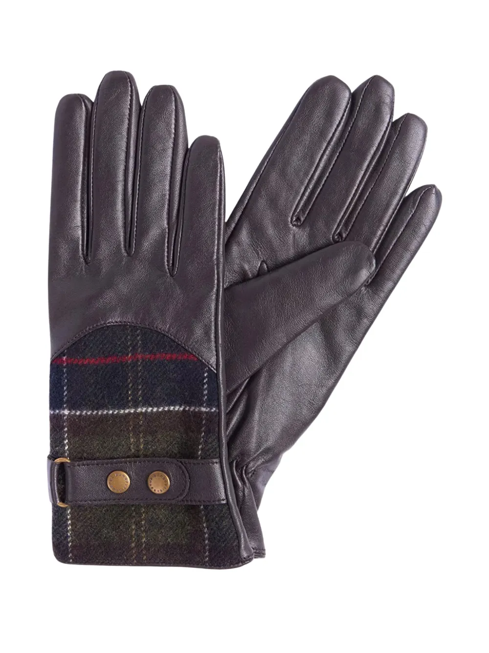 

Кожаные перчатки в клетку Barbour, коричневый