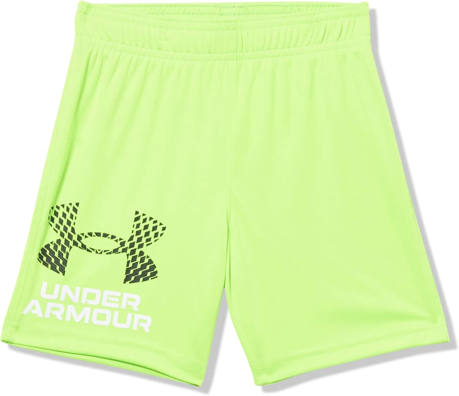 Детские шорты Under Armour Performance Tech, эластичный пояс, легкие и быстросохнущие, Hype Green Logo
