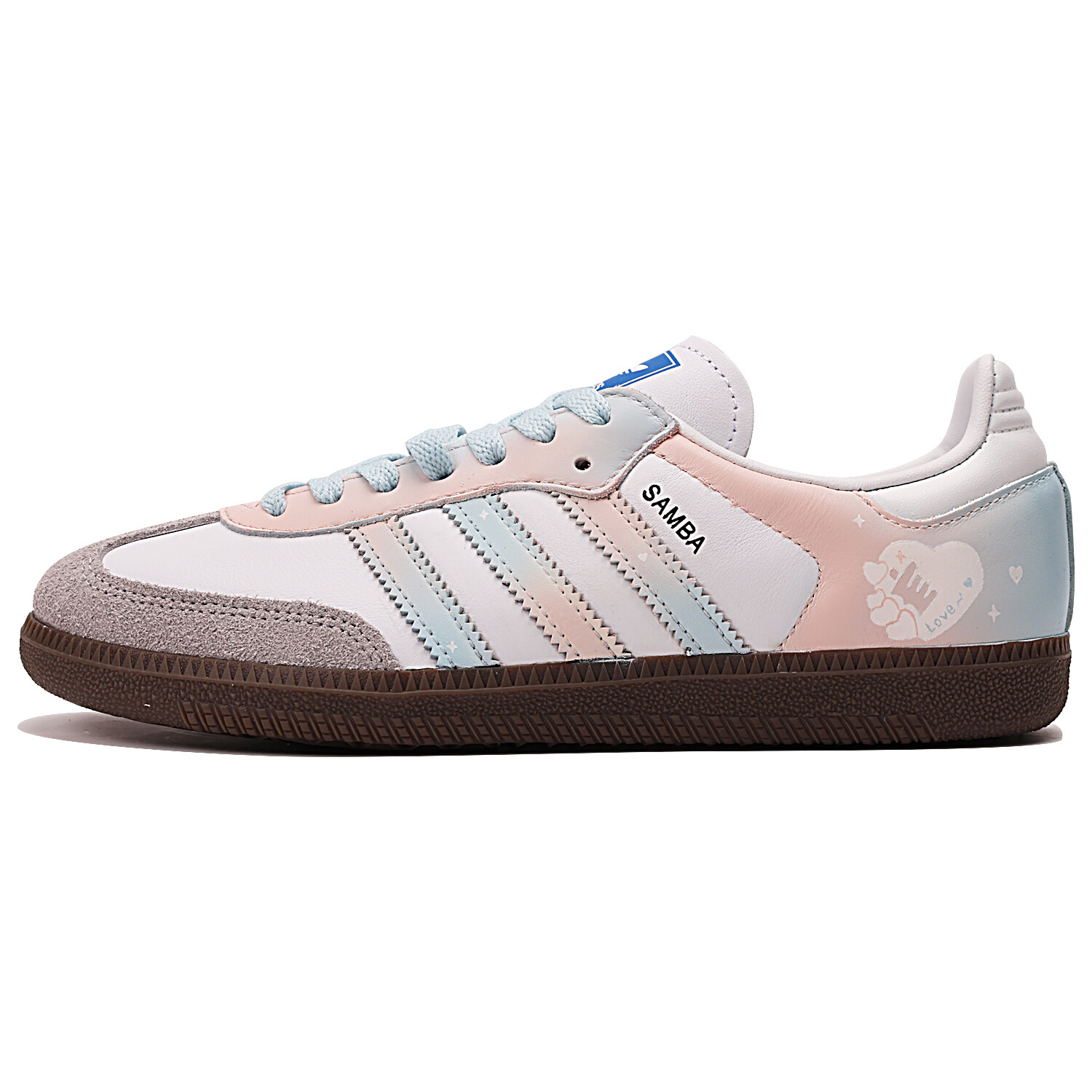 

Кроссовки adidas originals SAMBA OG Skateboarding Shoes Unisex Low-top Pink/blue/white, розовый