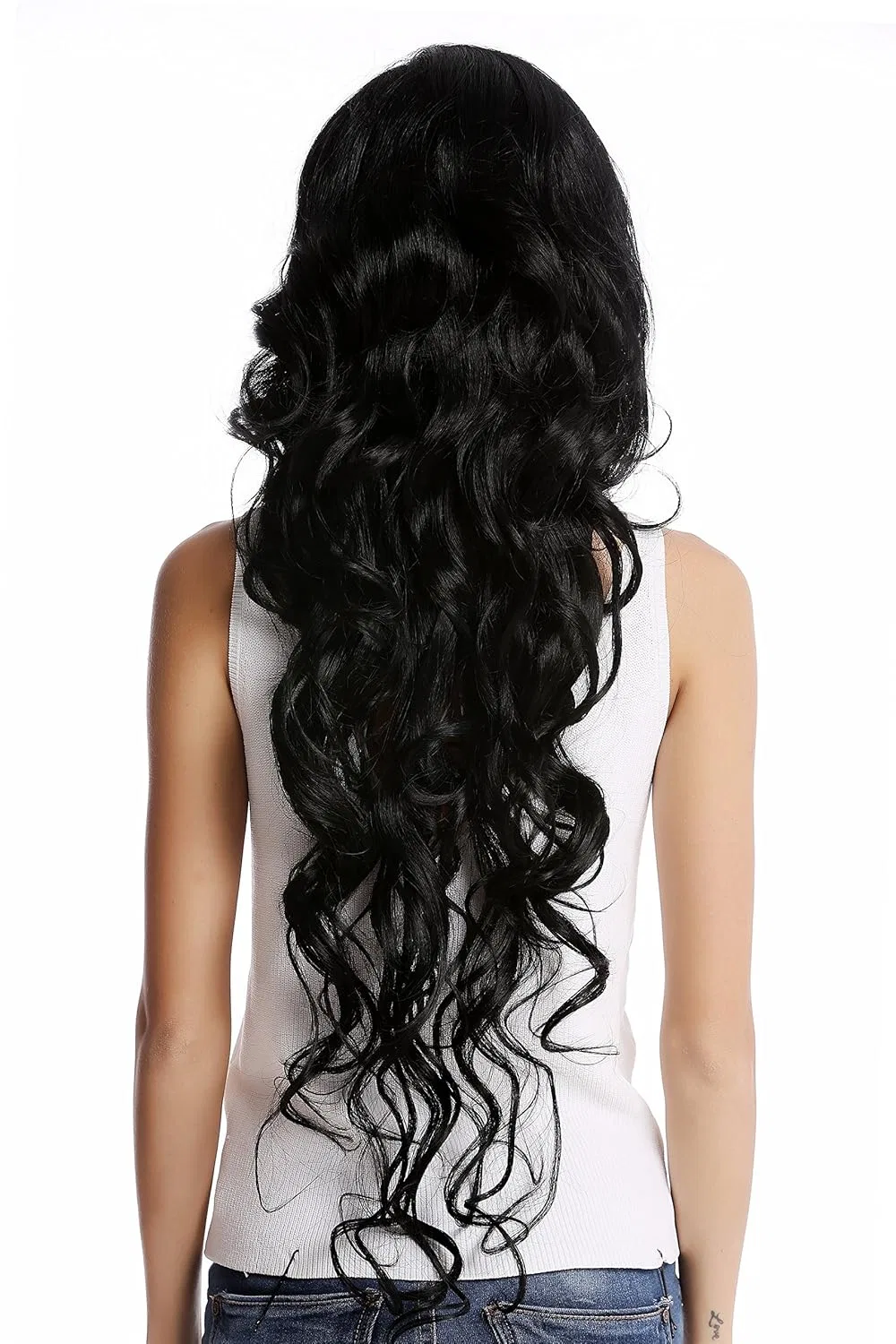 Женский парик WIG ME UP очень длинный черный волнистый Wig Me Up — фото 4