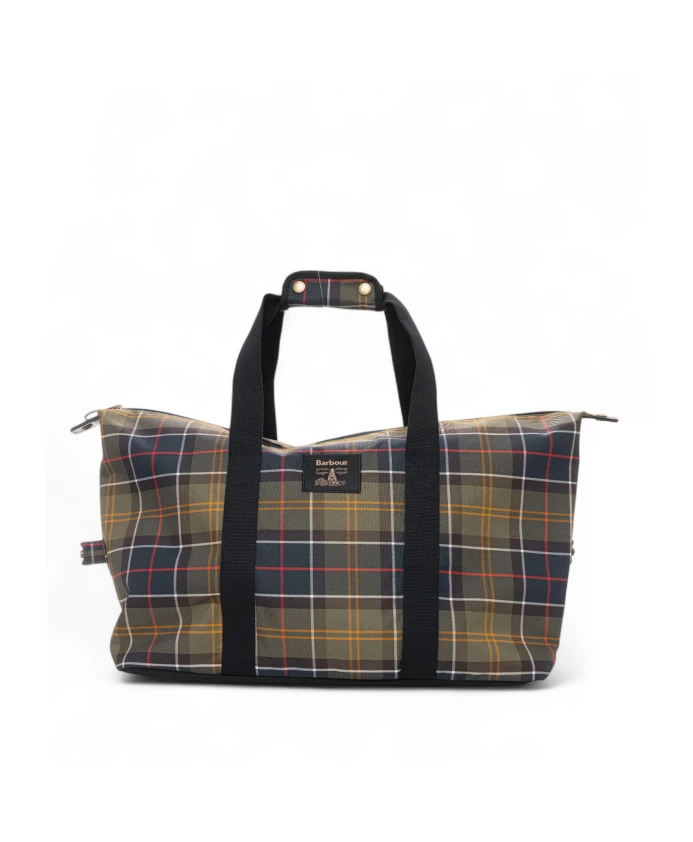 

Большая текстильная сумка в клетку с логотипом Barbour, зеленый