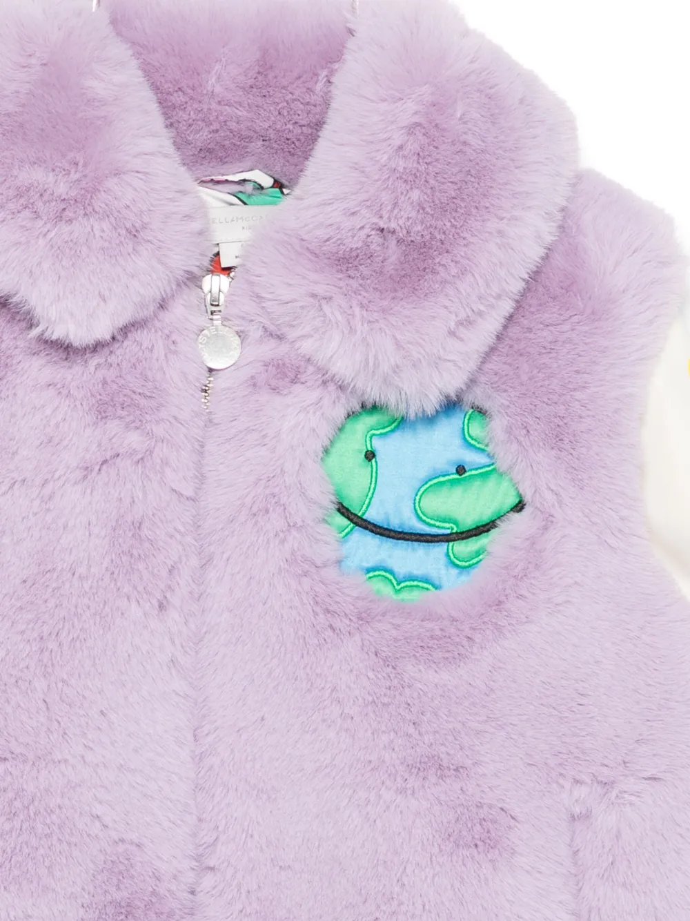 Куртка из искусственного меха на молнии Stella McCartney Kids, фиолетовый — фото 3