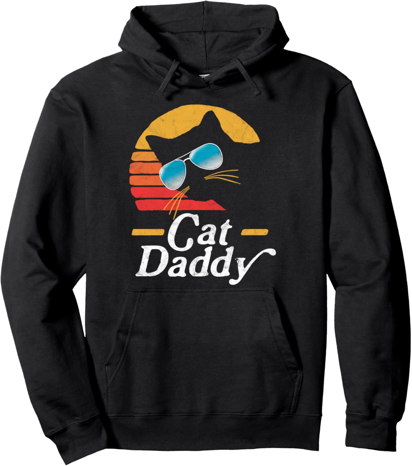 

Худи Cat Daddy в винтажном стиле 80-х с ретро-очками и принтом в виде кошек Pet Mom And Dad Retro Cat T-Shirt, черный