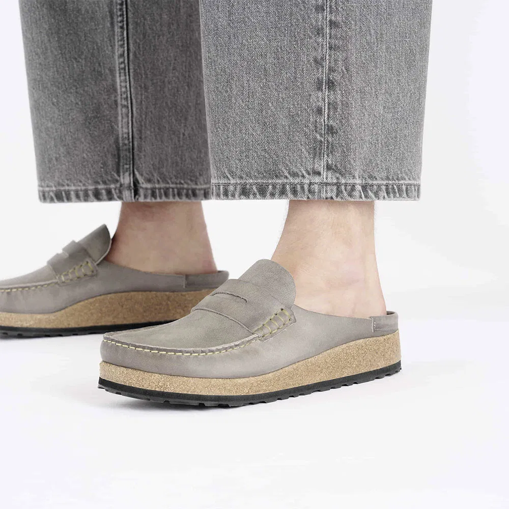 Мужские блоферы Napoli Oiled Leather Iron Regular от Birkenstock