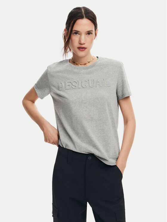 

Футболка стандартного кроя Desigual, серый