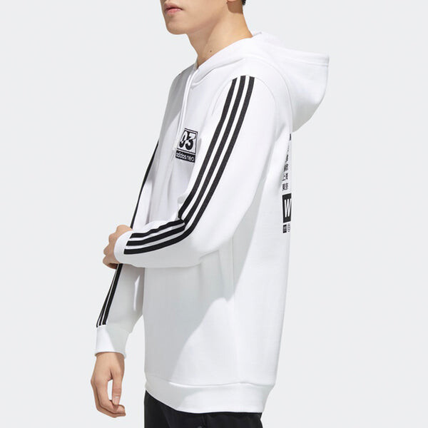 Толстовка adidas neo Sports Pullover hooded Long Sleeves White, белый — фото 4