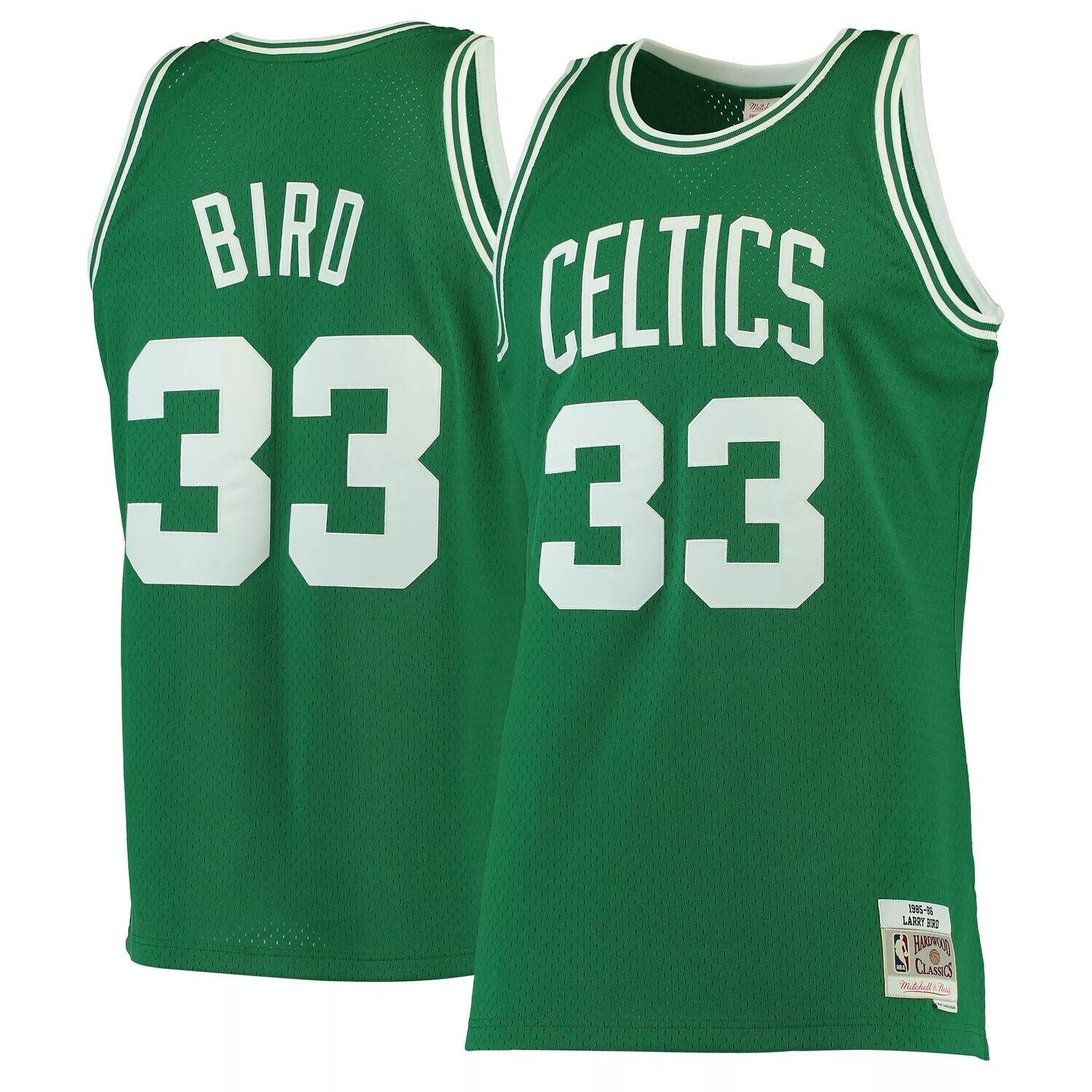 

Мужская майка Mitchell & Ness Larry Bird Kelly Green Boston Celtics 1985-86 Hardwood Classics Swingman