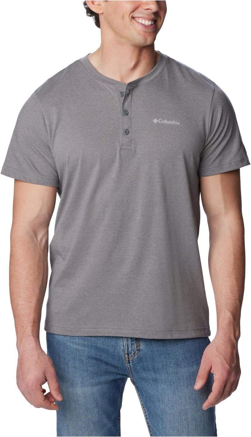 

Футболка Columbia Thistletown Hills Short Sleeve Henley, цвет City Grey Heather