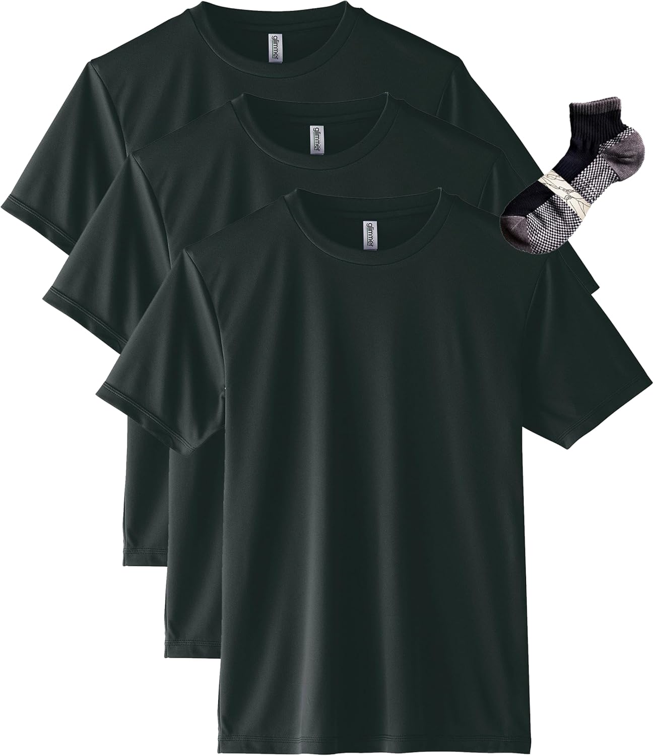 

Футболка с коротким рукавом Glimmer 00350-AIT из трикотажа Interlock Dry плотностью 3,5 унции, с круглым вырезом, черный