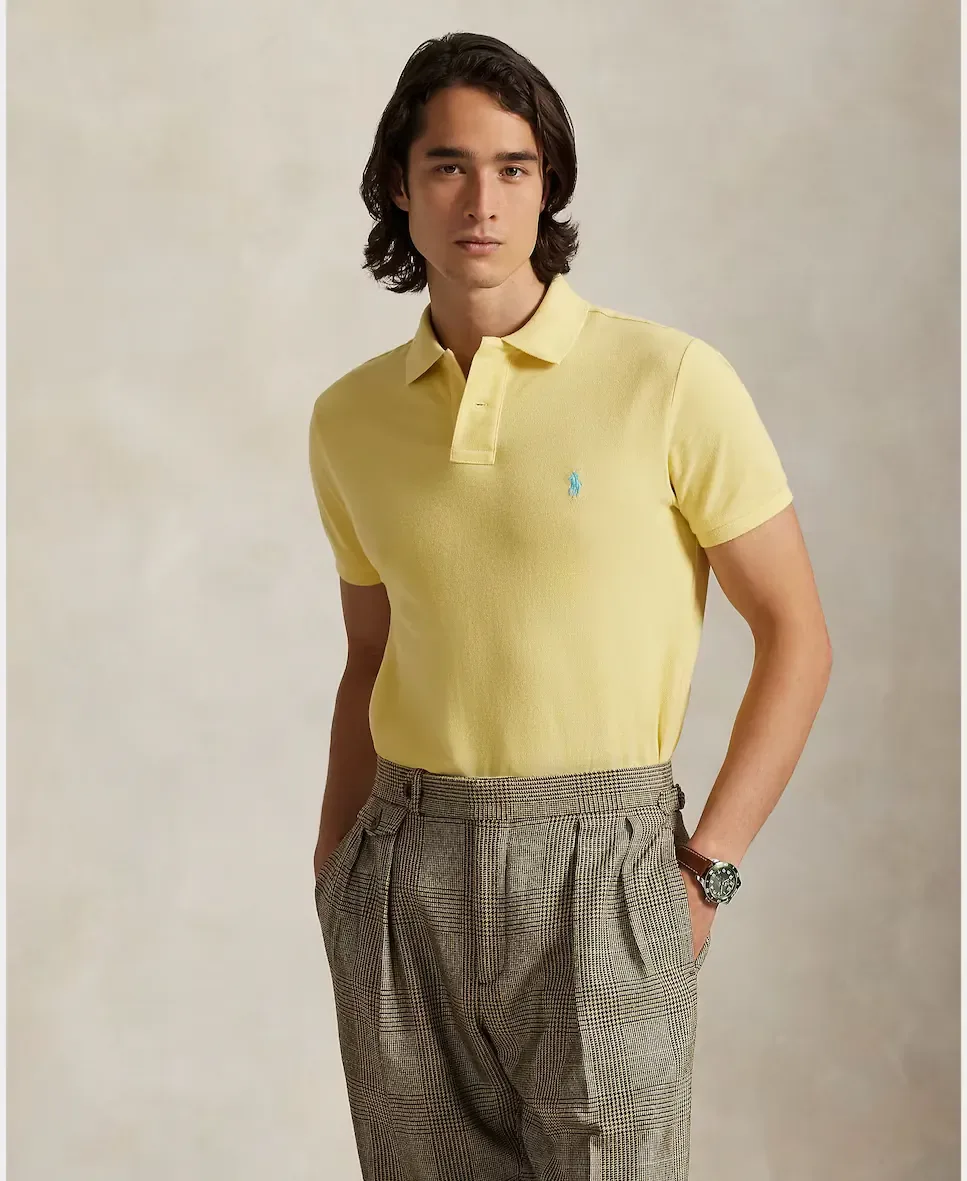 Мужское поло из пике Custom Polo Ralph Lauren, желтый