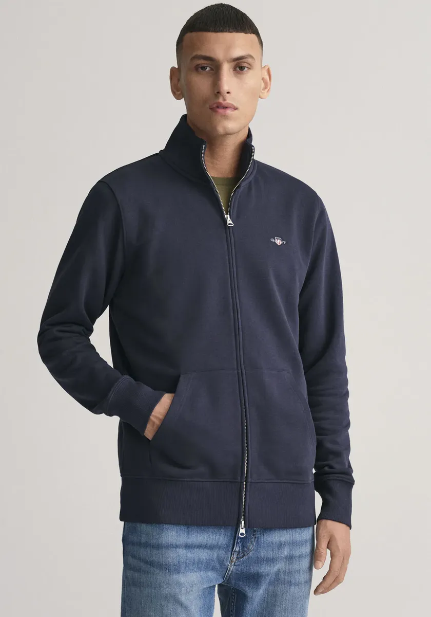 

Толстовка Gant "REG SHIELD FULL ZIP SWEAT" с вышитым логотипом на груди, синий