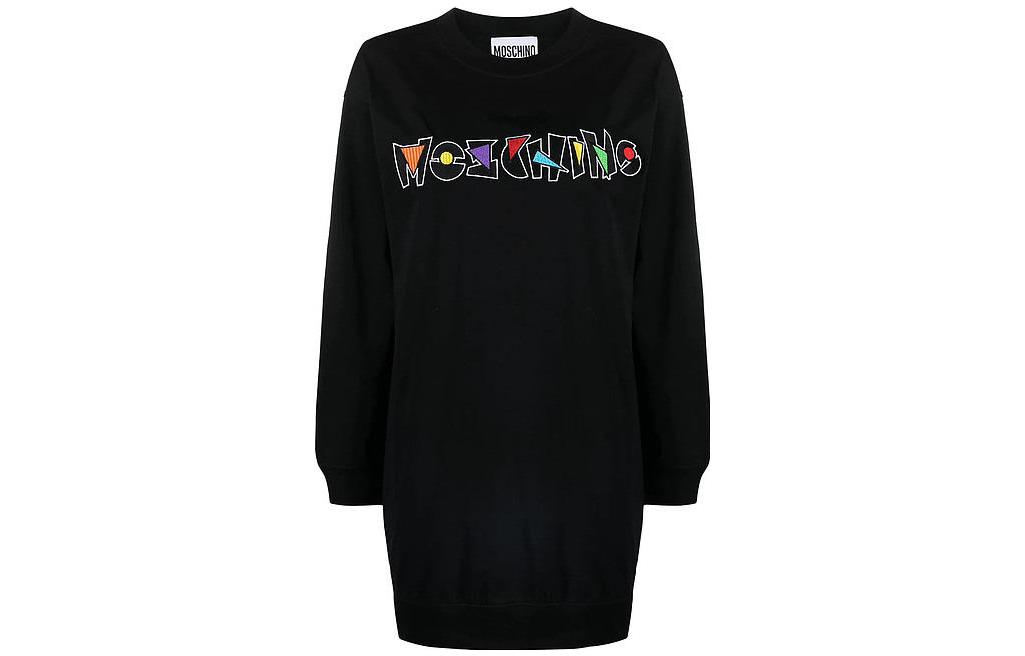 

Женское черное платье с длинными рукавами MOSCHINO