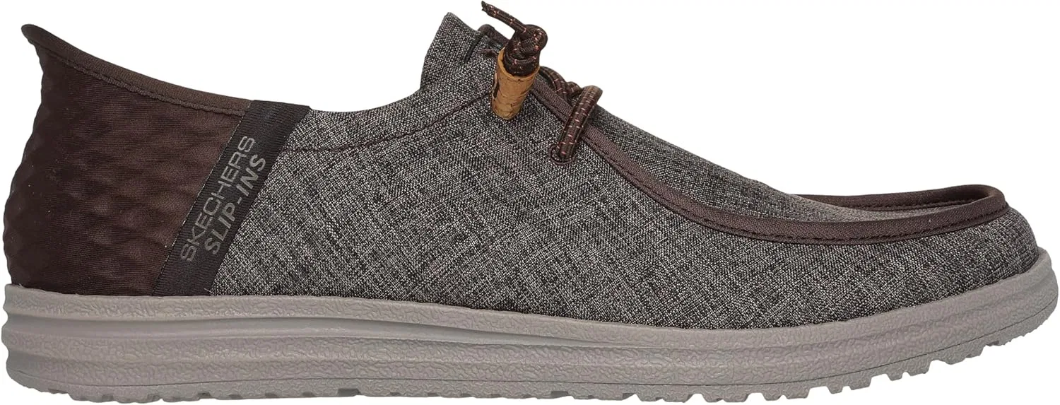 Мужские слипоны Skechers Hands Free: свободный крой: туфли Melson-Vaiden с мокасиновым носком, Chocolate Brown — фото 3