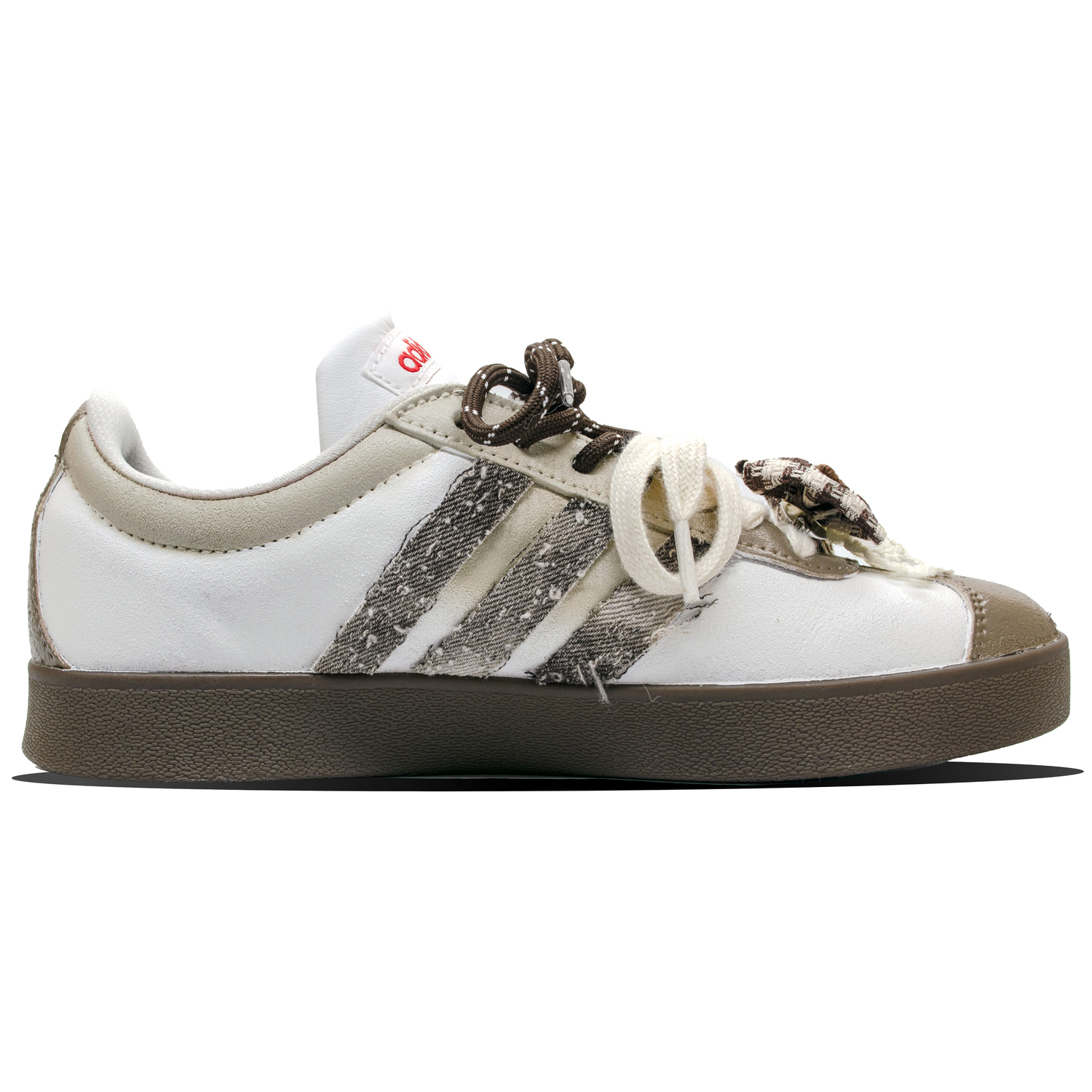 VL Court 2.0 скейтборд обувь unisex низкие Adidas, белый/черный/коричневый — фото 3