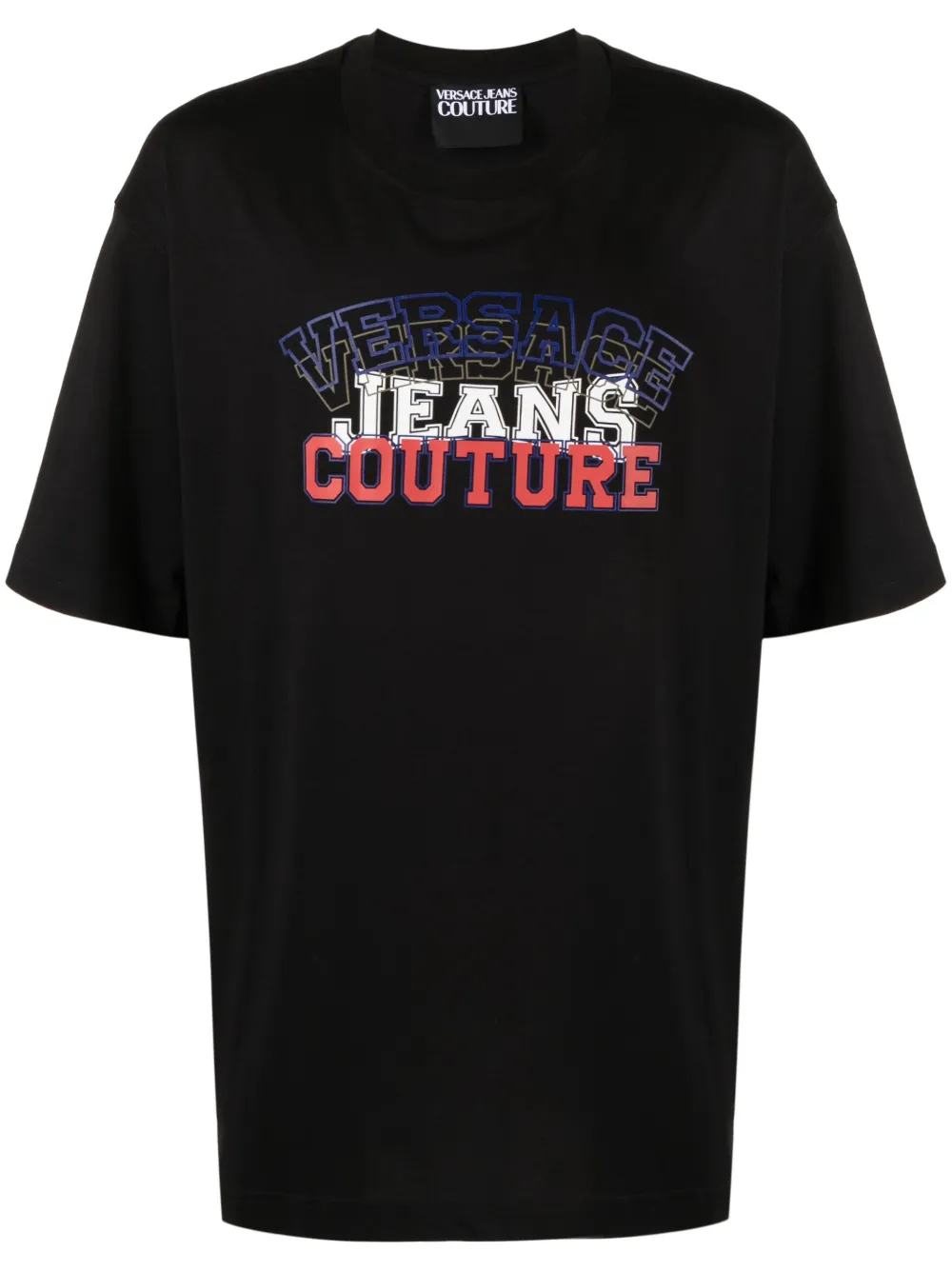 

Футболка с фактурным логотипом Versace Jeans Couture, черный
