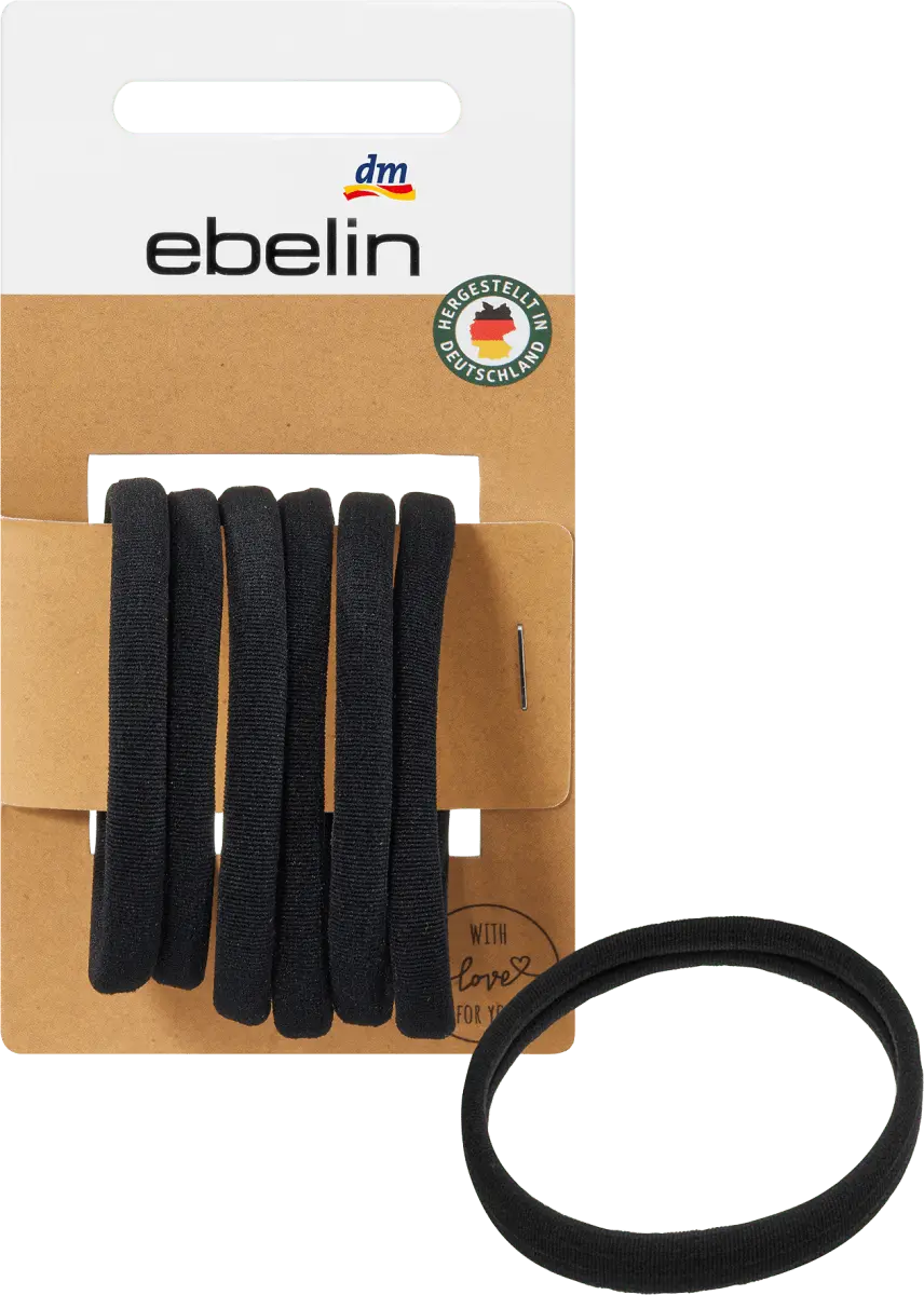 

Резинки для волос мягкие черные 6 шт. ebelin
