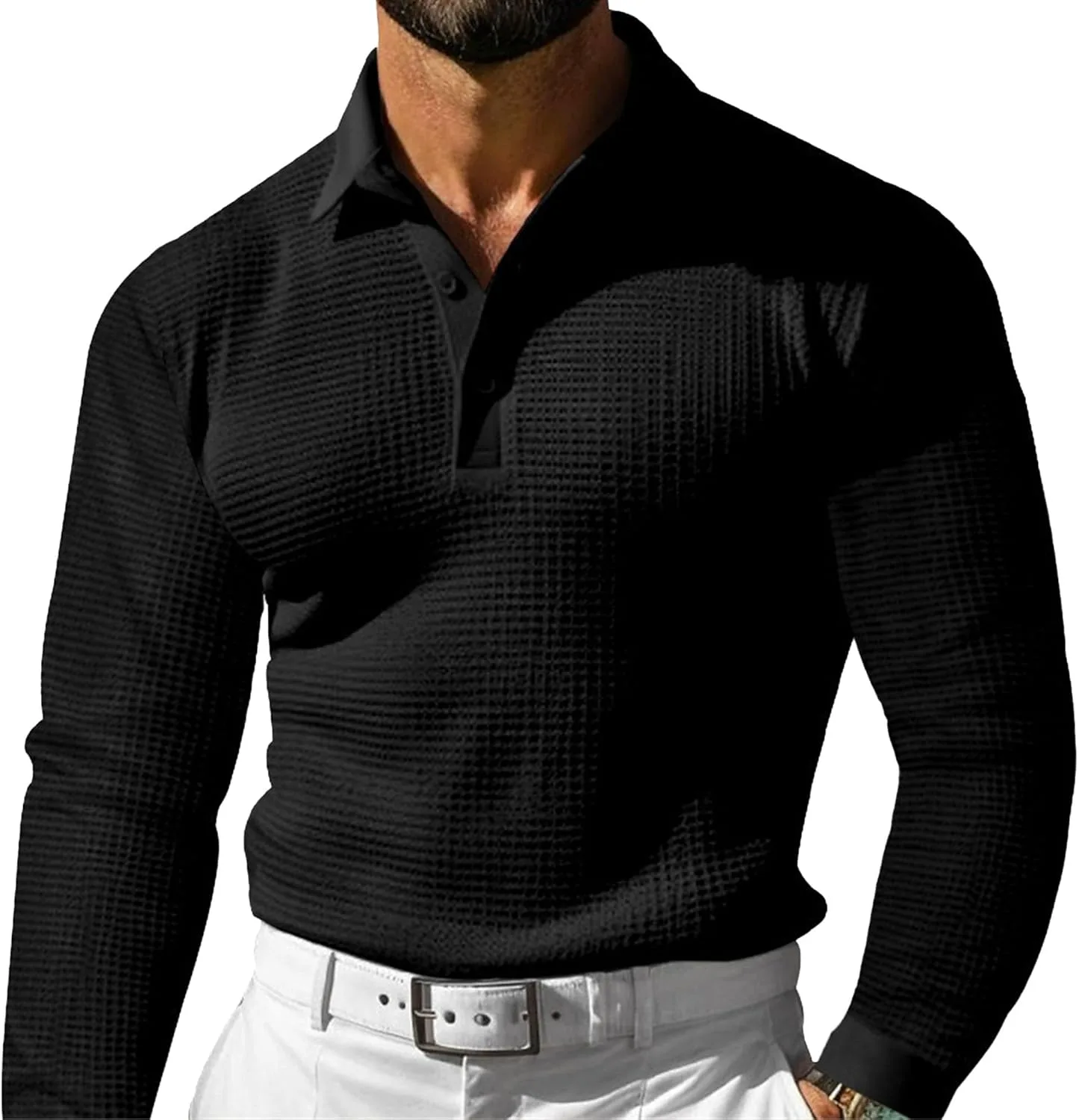 

Мужской свитер-пуловер Maiyifu-GJ с пуговицами, стиль поло, модный slim fit