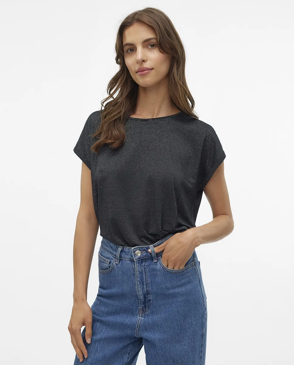

Женская футболка с короткими рукавами и круглым вырезом Vero Moda, черный