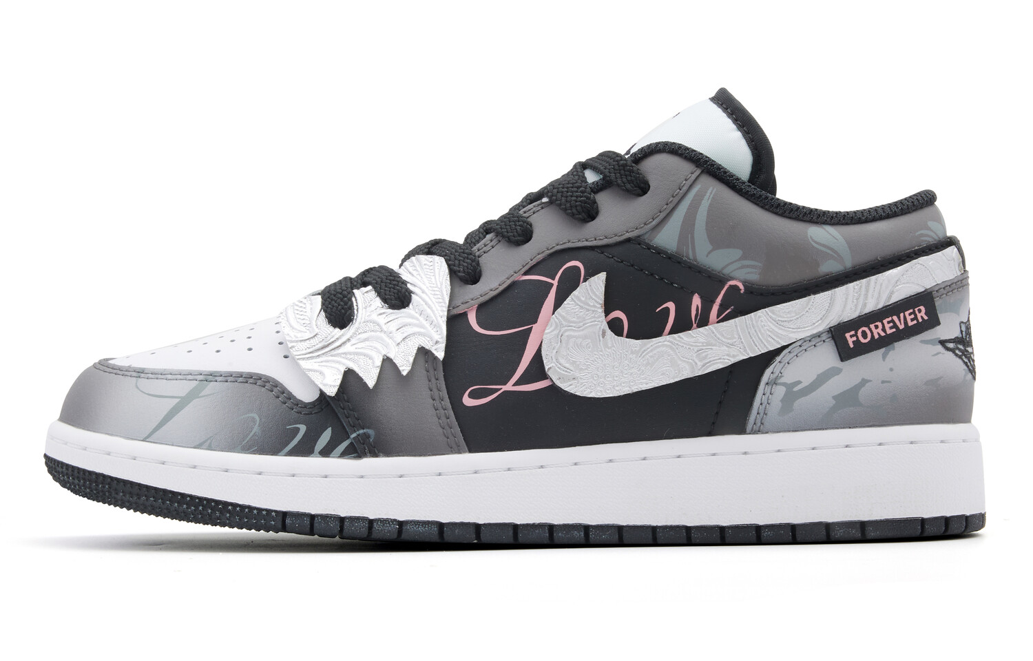 

Кроссовки Air Jordan 1 Vintage Basketball Shoes Women's Low-top Grey/silver/black, серый