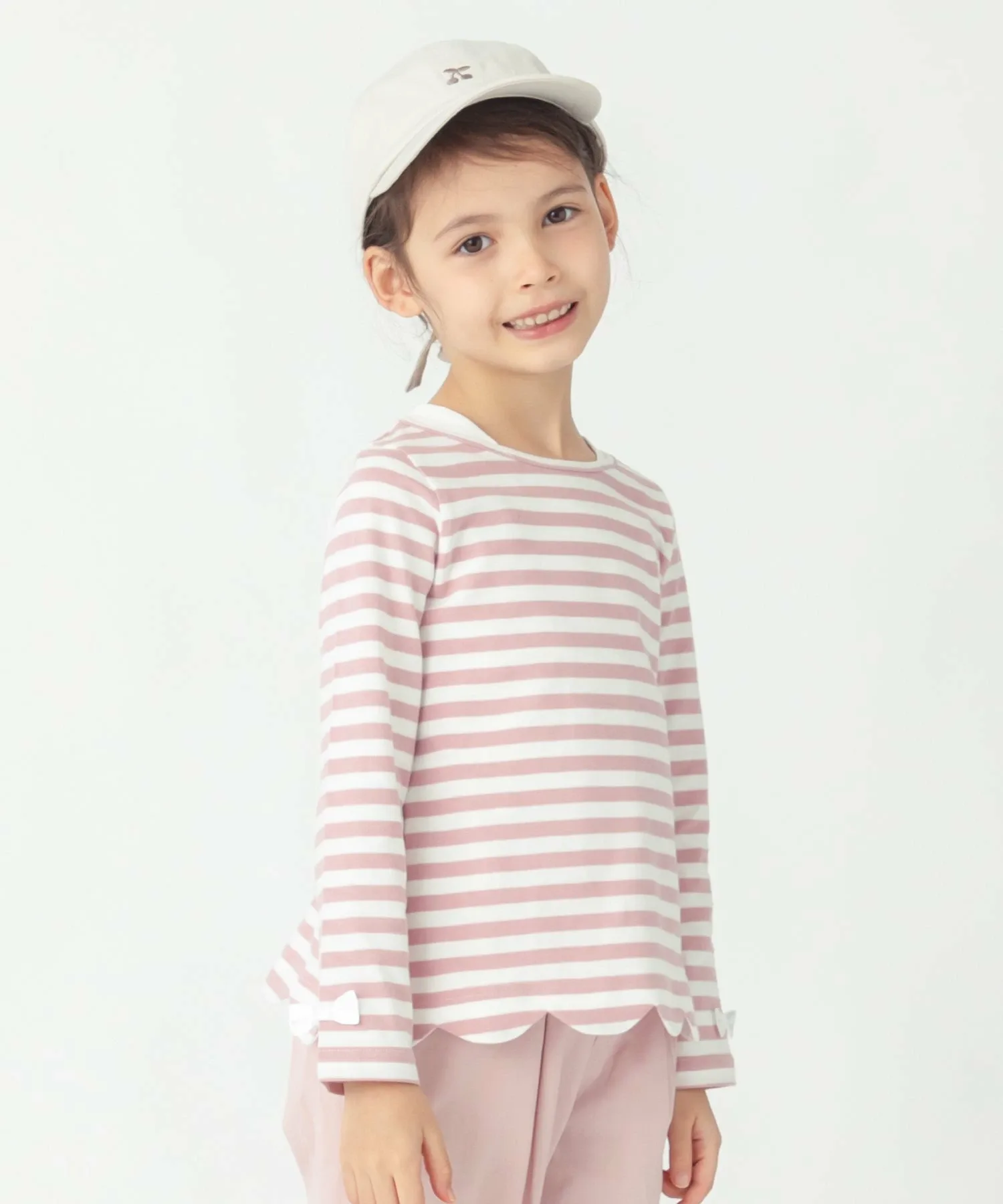 Туника с фестончатым краем Ever Closet, Pink stripes