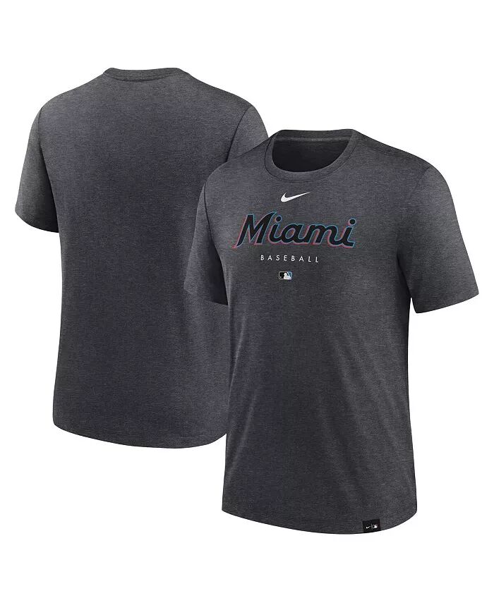 

Футболка мужская Heather Charcoal Miami Marlins Authentic Collection Early Work Tri-Blend Performance Nike