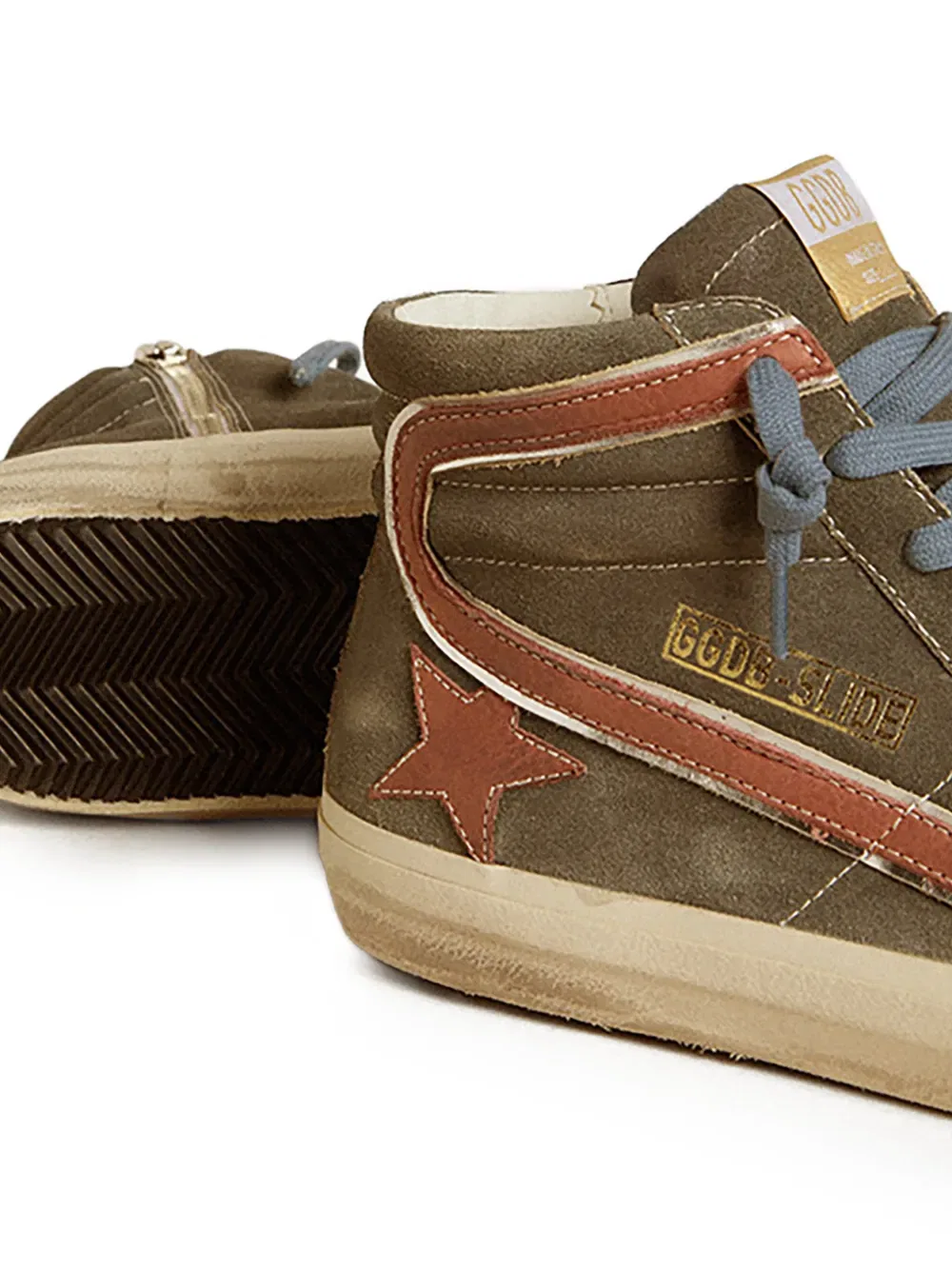 Кожаные кроссовки с отделкой в виде звезд Golden Goose, серый — фото 4