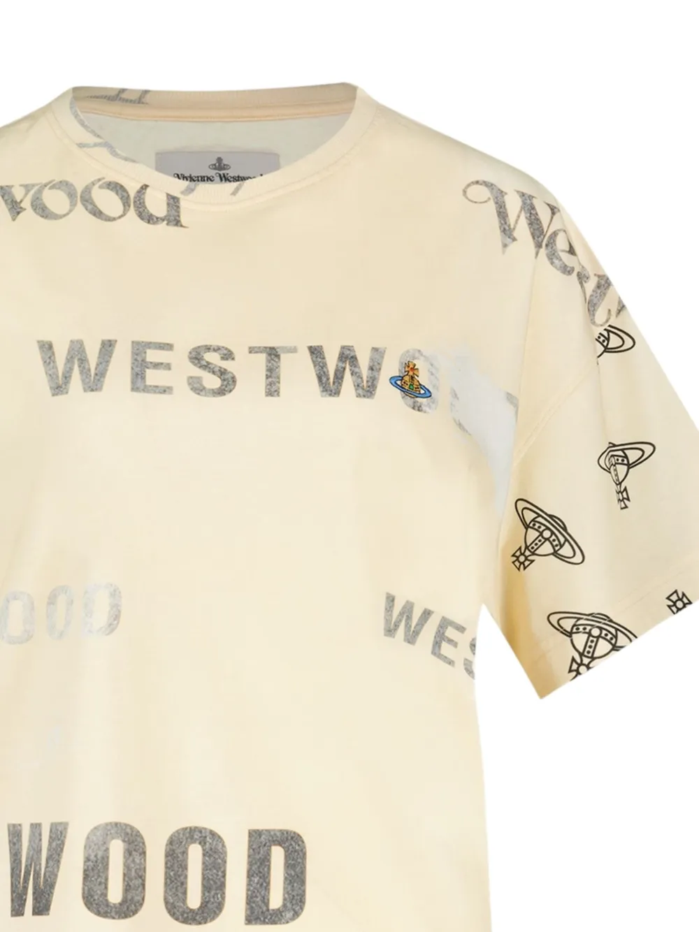 Хлопковая футболка с логотипом Orb Vivienne Westwood, желтый — фото 3