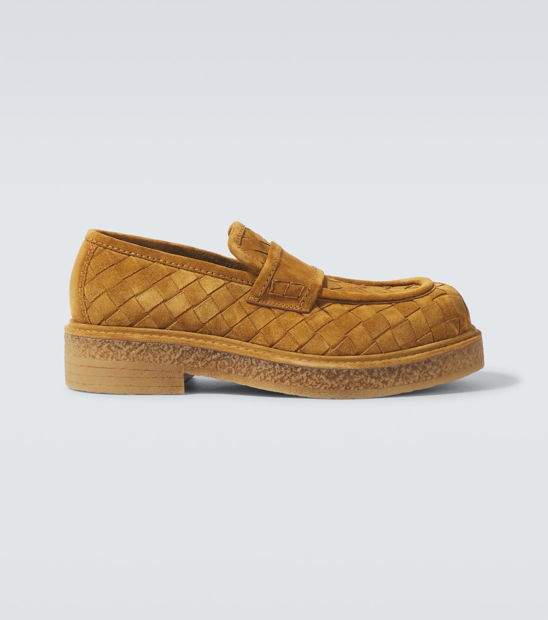 

Лоферы из замши Haddock Intrecciato Bottega Veneta, Cork