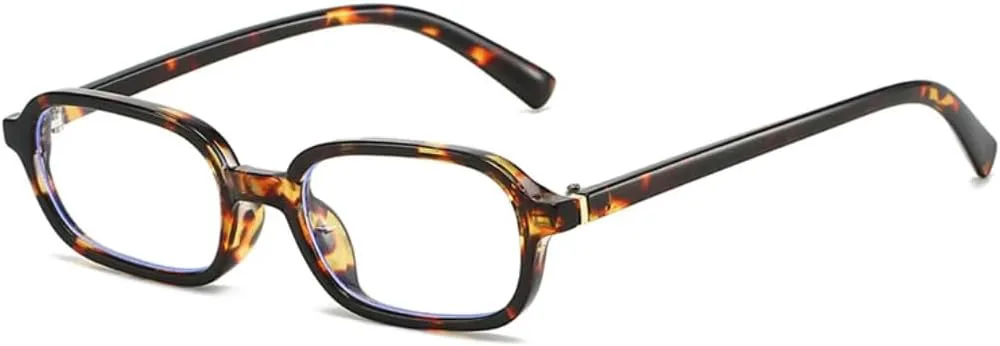 

Винтажные маленькие прямоугольные солнцезащитные очки для женщин с защитой от УФ-излучения UV400, модная оправа с прозрачными линзами HHZZYVY, Leopard Clear