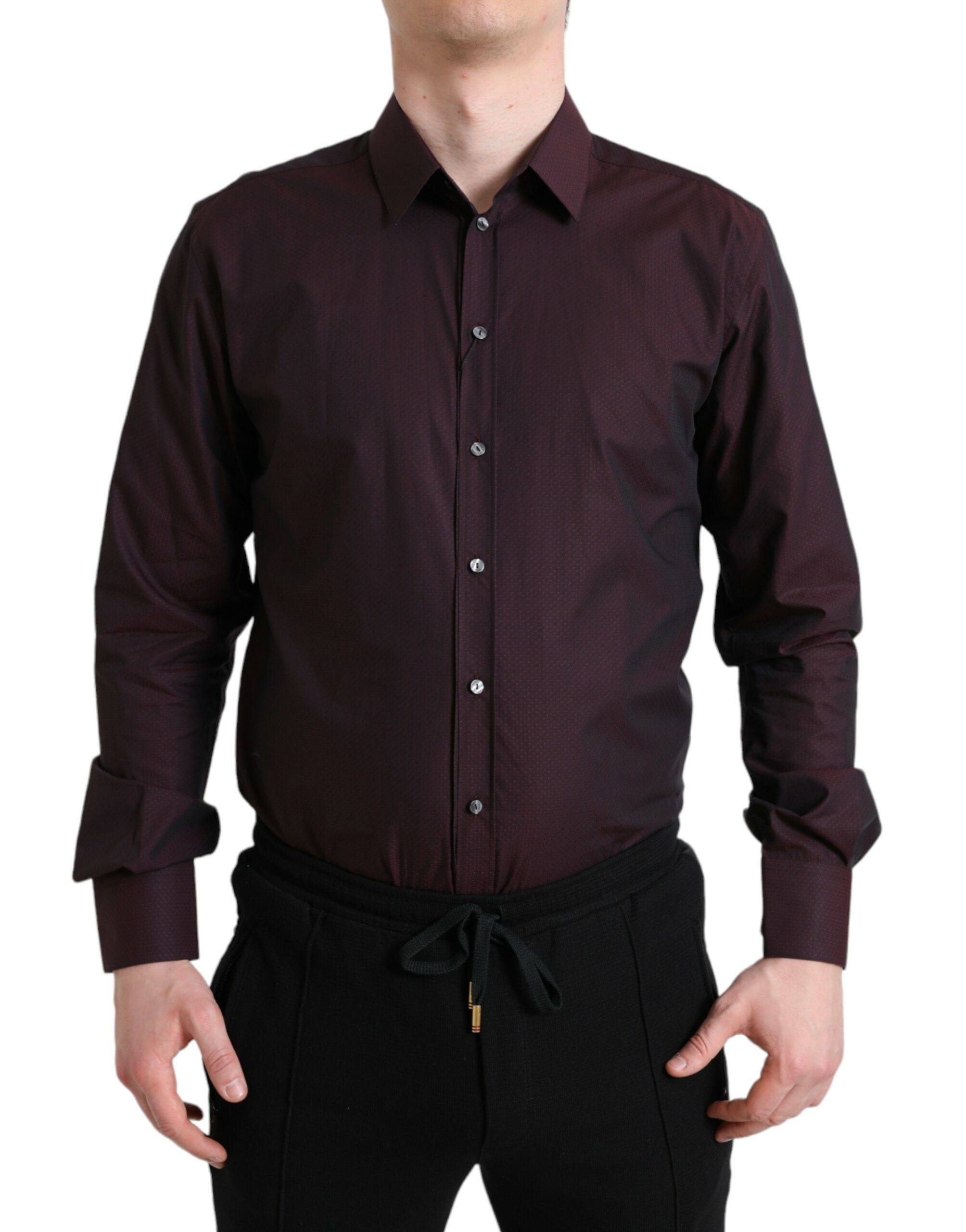 

Элегантная рубашка Maroon Martini Dolce & Gabbana, бордовый