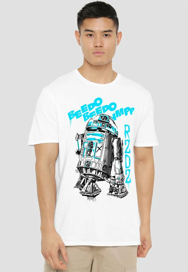 

Футболка с граффити-принтом r2d2 из «звездных войн» Star Wars, White