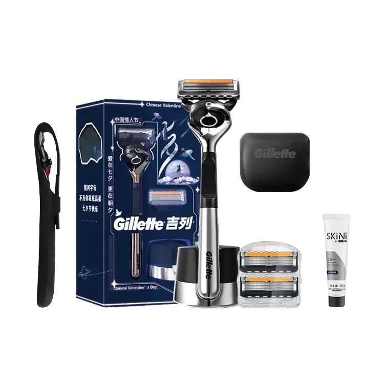 

Бритвенный станок ручной 1 держатель для ножей 2 лезвия 1 основание для всего тела моющийся Gillette