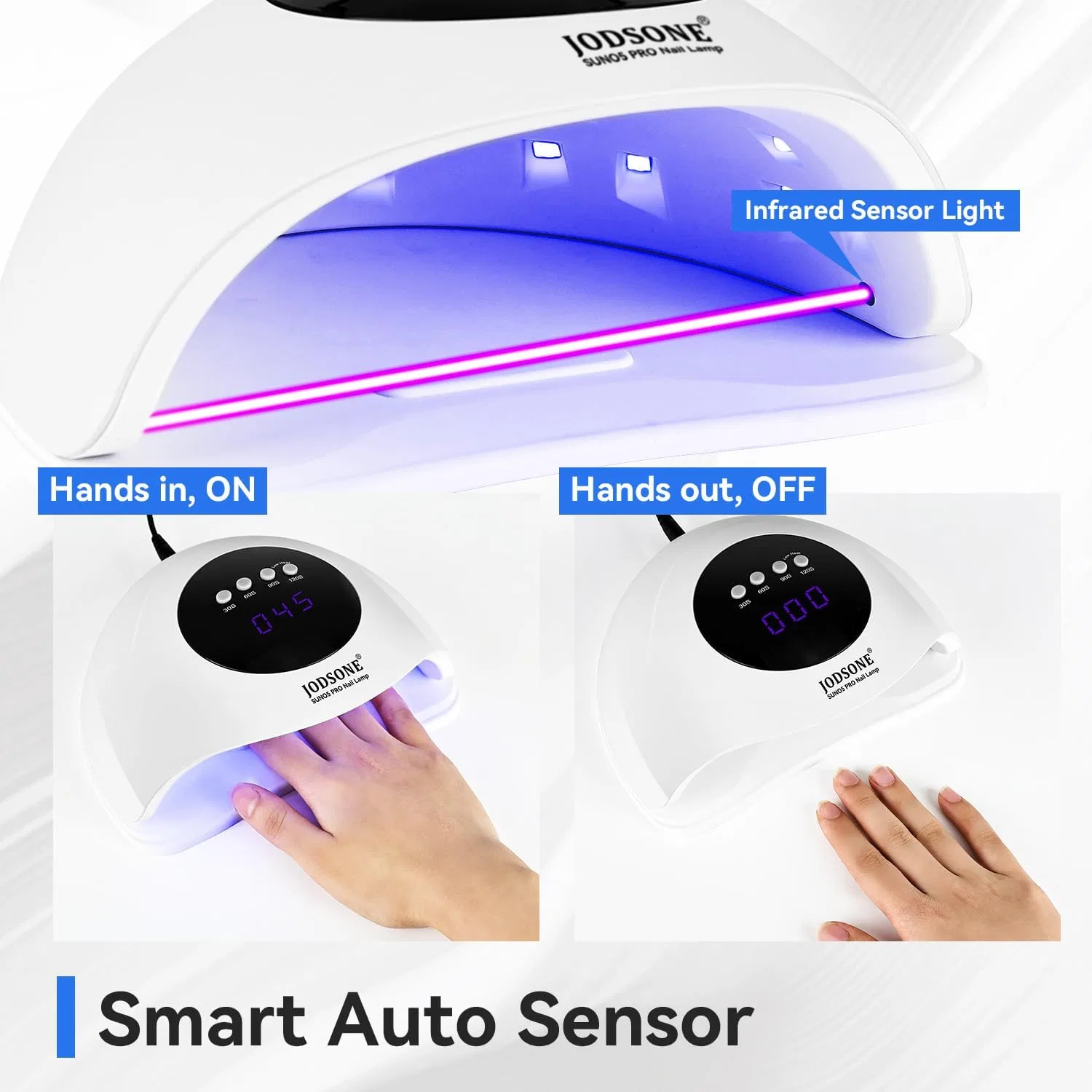 УФ/LED лампа для ногтей JODSONE с автоматическим сенсором Jodsone, 2-White — фото 3