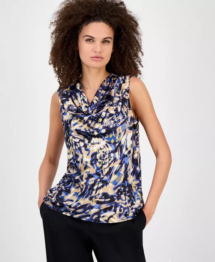 

Женская майка с принтом и воротником-хомутом Kasper, синий