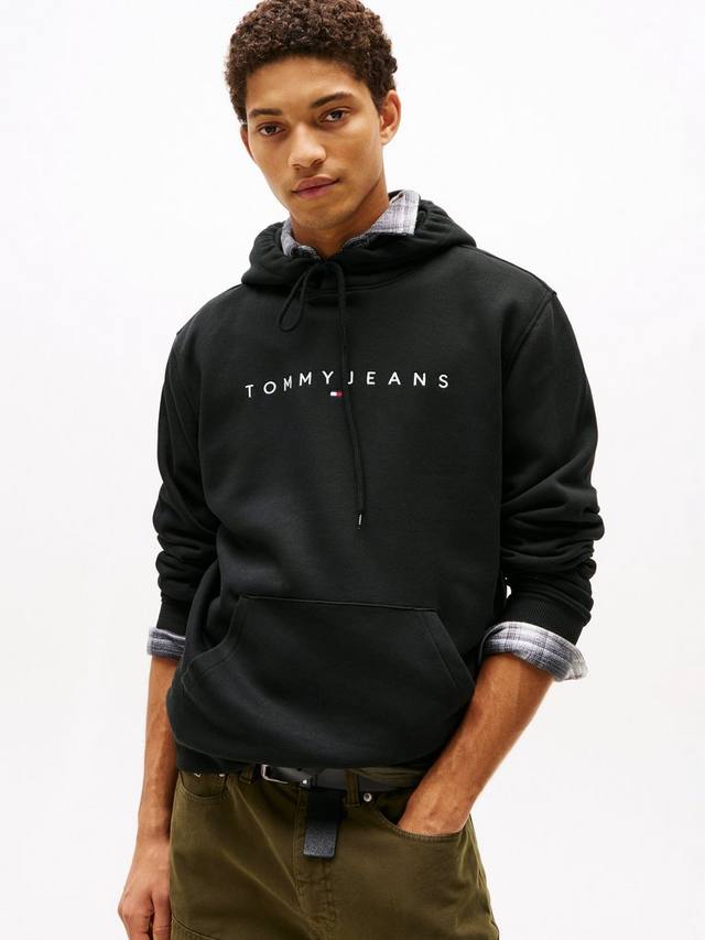 

Толстовка Tommy Jeans с линейным логотипом вышивкой и карманом кенгуру Tommy Hilfiger, Black