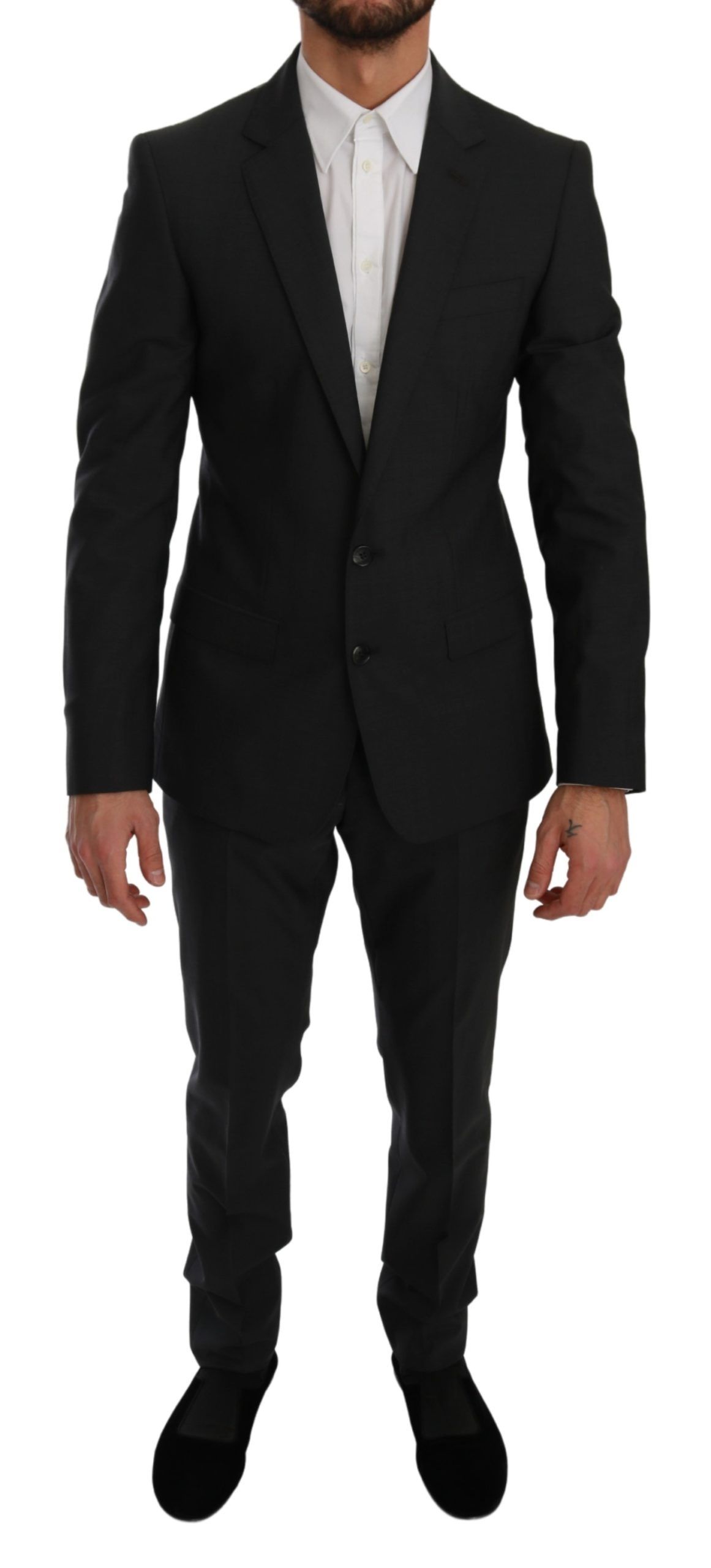 

Элегантный серый шерстяной костюм Slim Fit Dolce & Gabbana