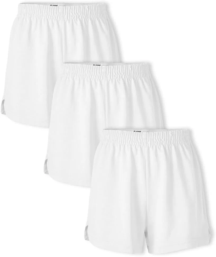 Детские шорты для чирлидинга Soffe Youth Girls' Authentic, длина внутреннего шва 2,75 дюйма, комплект из 3 штук, белый
