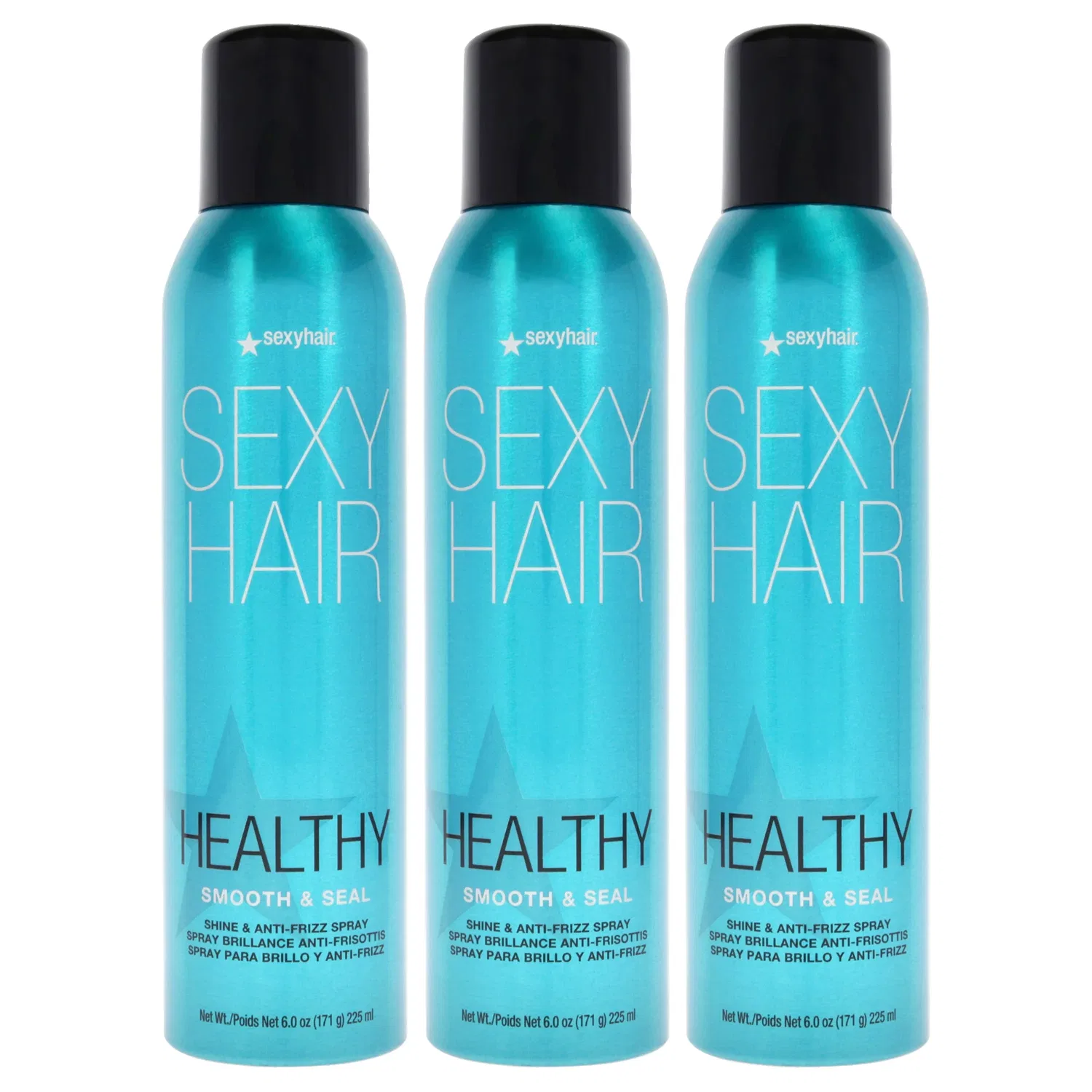 Спрей для волос Sexy Hair Healthy Smooth and Seal Anti-Frizz Spray от Sexy Hair для мужчин и женщин - 170 мл - упаковка из 3 штук, Clear