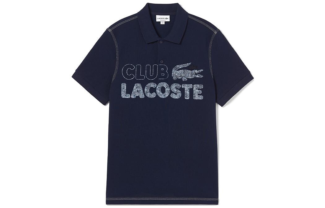 

Рубашка поло мужская темно-синяя Lacoste, темно-синий