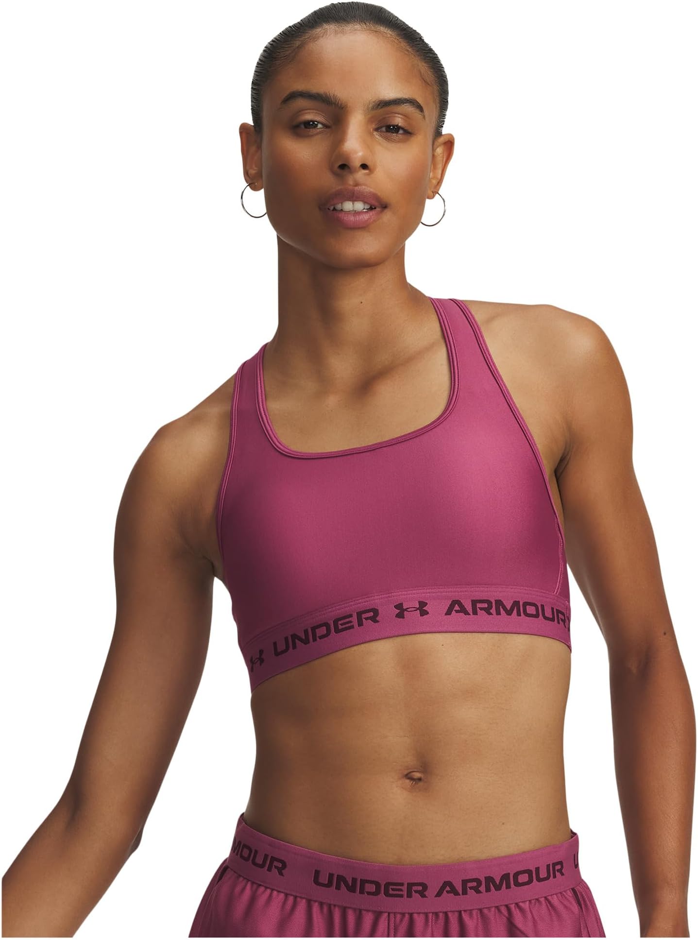 

Бюстгальтер Under Armour Crossback Mid Impact Bra, цвет Fuchsia Dusk/Dark Maroon