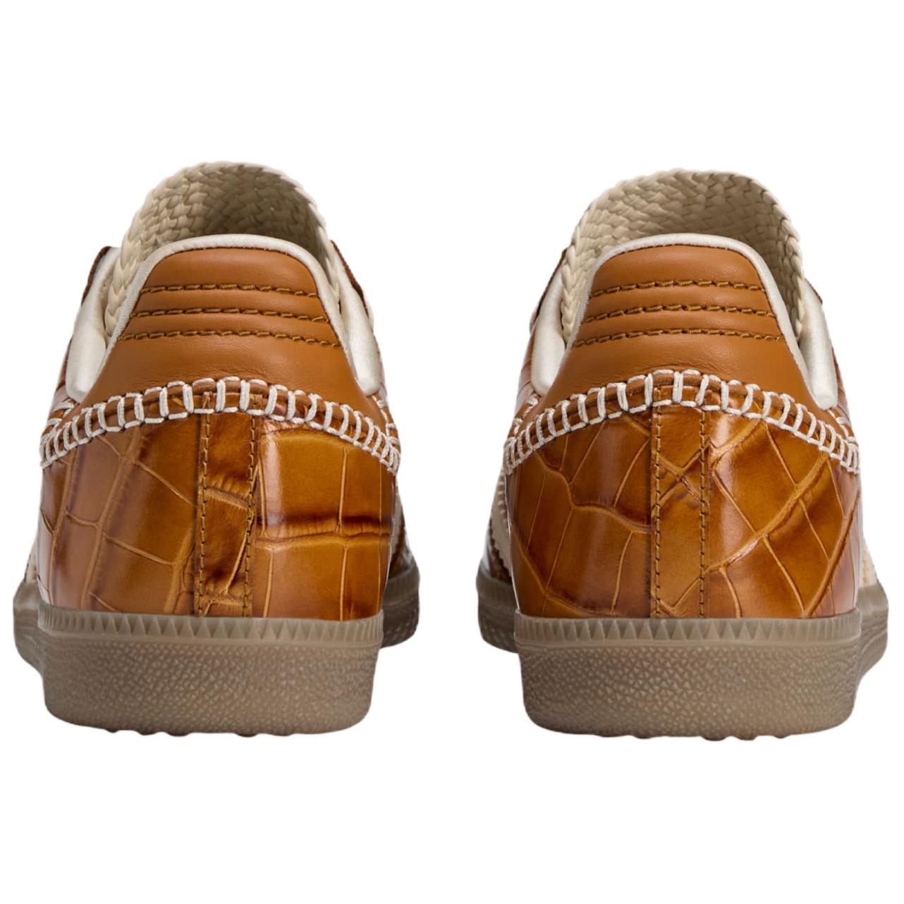 Adidas Originals Адидас Самба Уэльс Боннер коричневый крокодил коричневый белый, цвет Brown White — фото 4