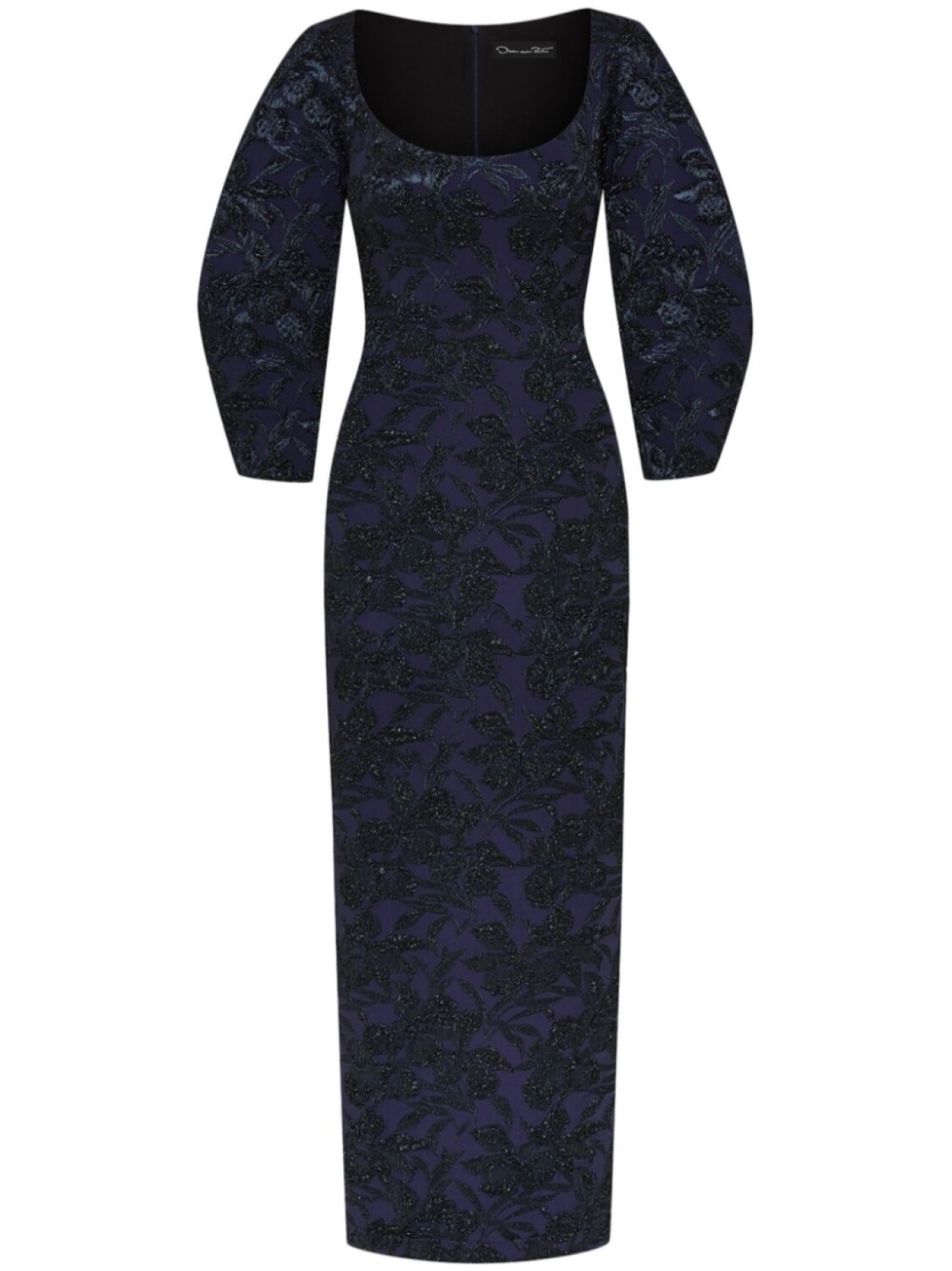 

Жаккардовое платье Metallic Orchid Oscar de la Renta, синий